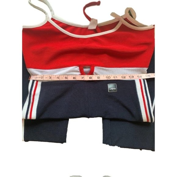 XERS Vintage 1980's Jumpsuit Tank Style Colorblock Americana Women's Size Large - Picture 6 of 14